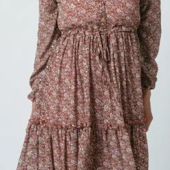 Robe longue boutonnée Jeanne Terracota