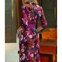 Robe longue BRIAGA fleur rose