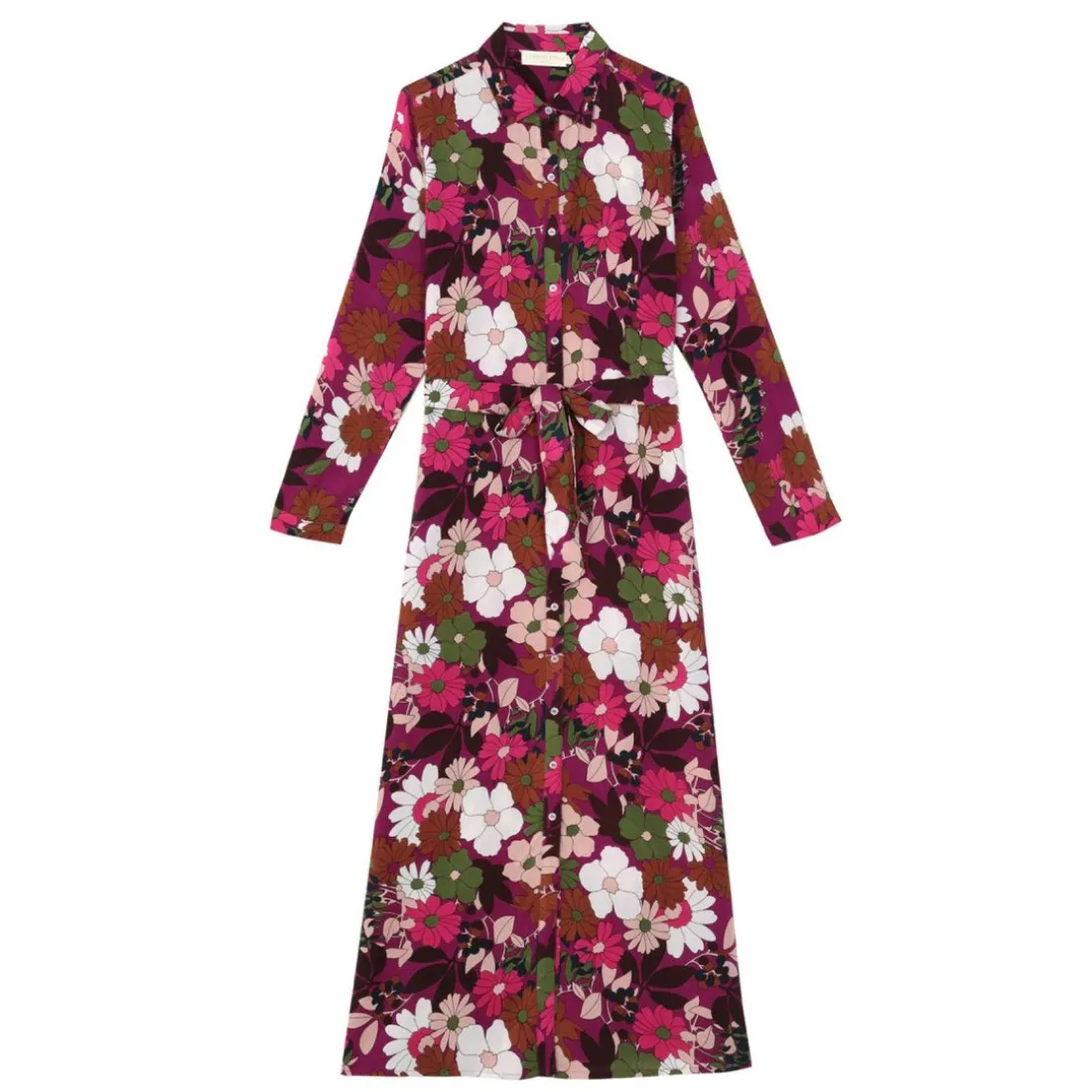 Robe longue BRIAGA fleur rose