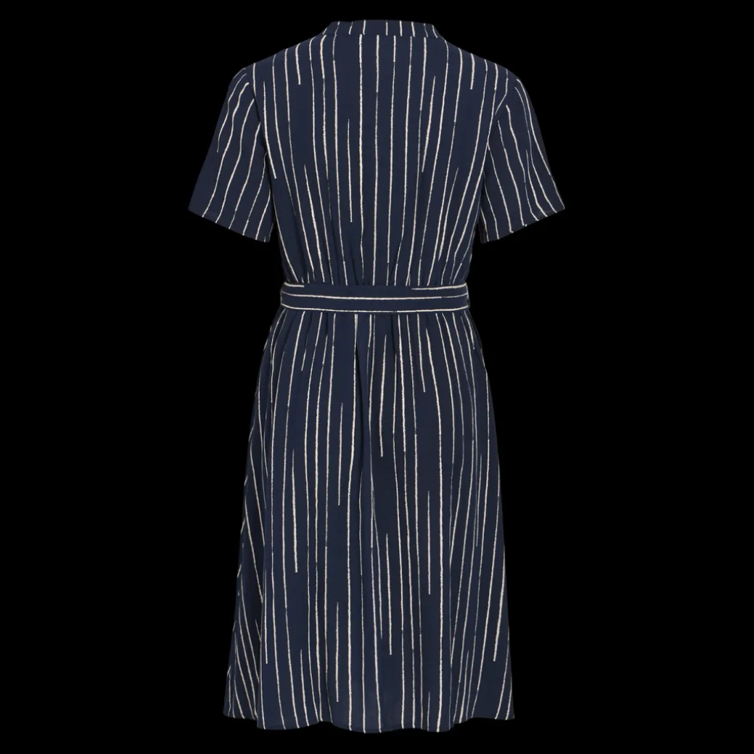 Robe longue chemise bleu foncé en viscose