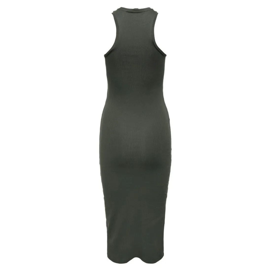 Robe longue Col rond Sans manches Au-dessus du genou gris en coton