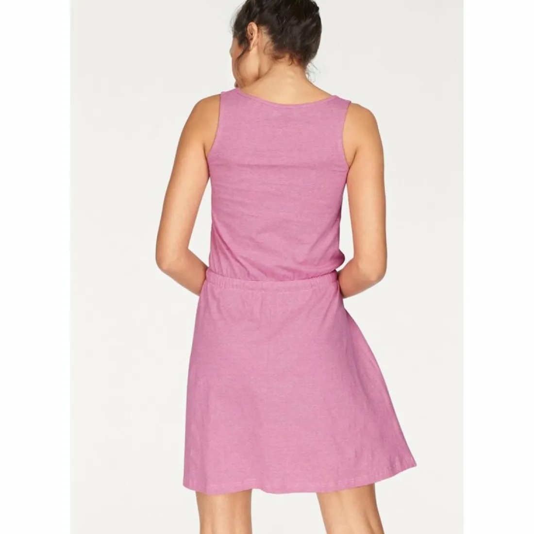 Robe longue col rond sans manches femme Tom Tailor Polo Team - Rose Vif en coton