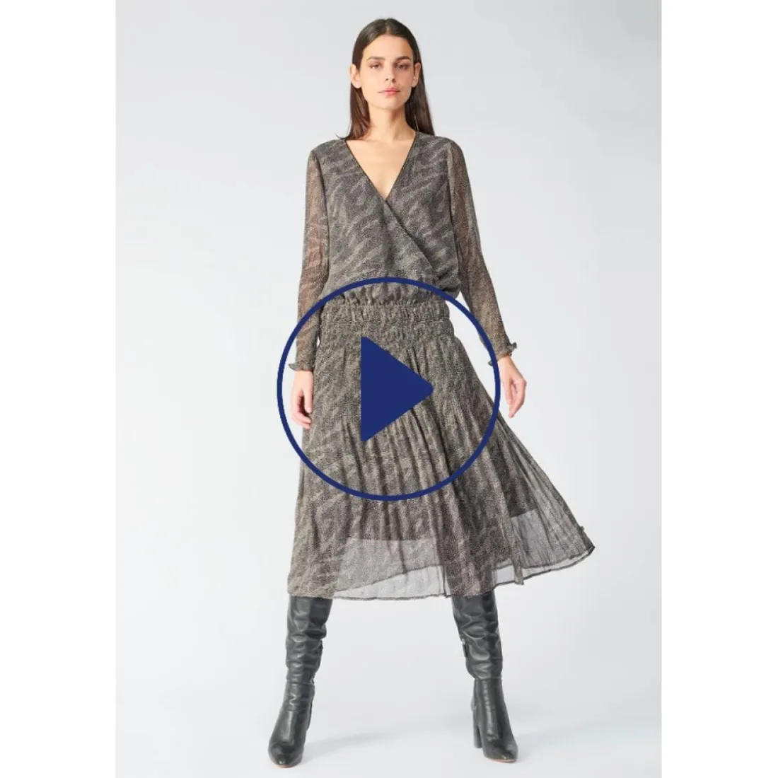 Robe longue droite - Noire