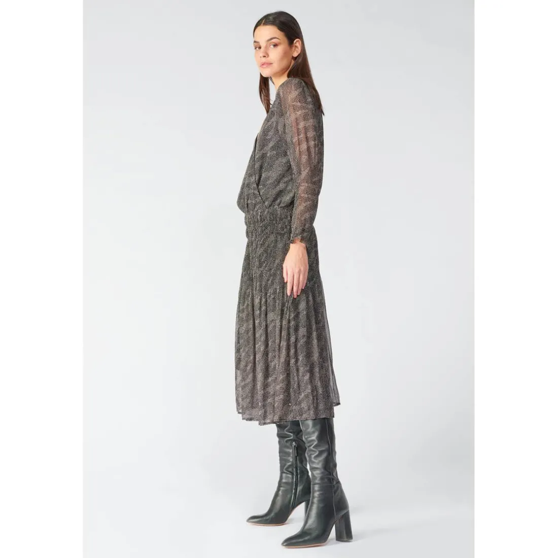 Robe longue droite - Noire