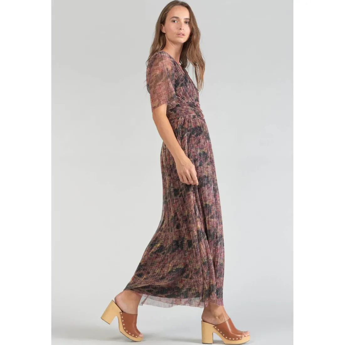 Robe longue droite AMIEL rouge