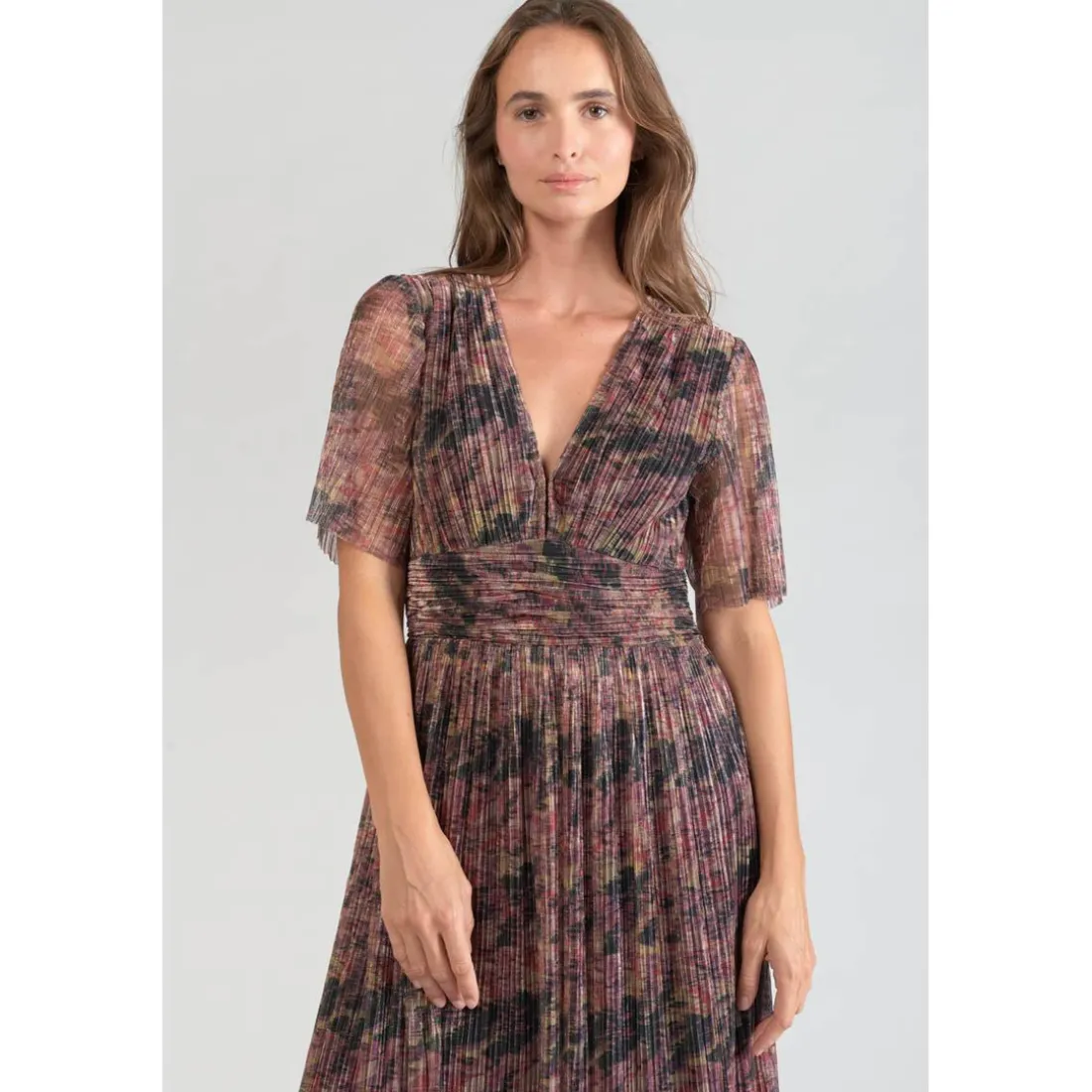 Robe longue droite AMIEL rouge