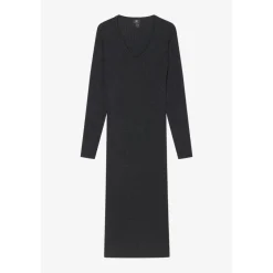 Robe longue droite ANOMY noir Isla