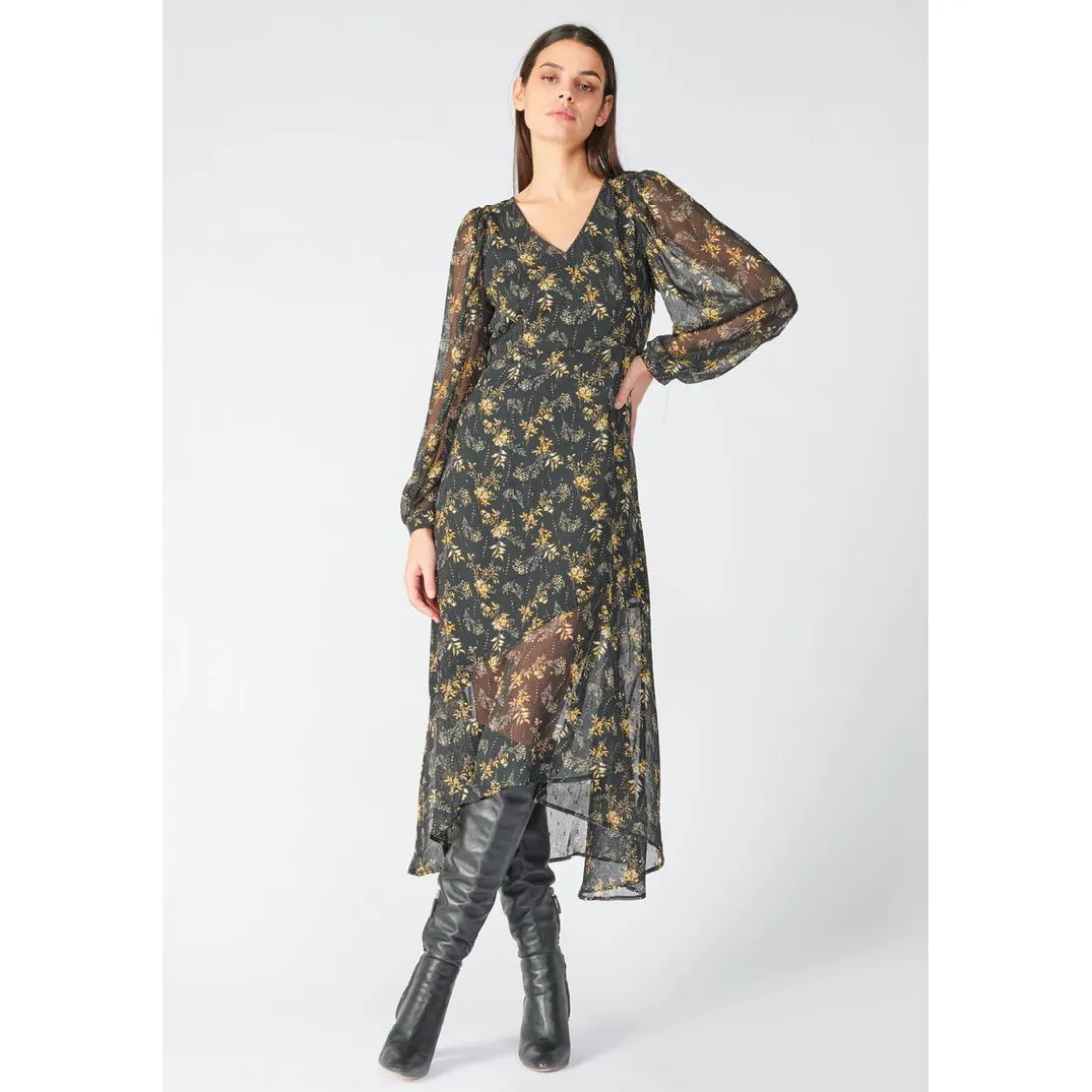 Robe longue droite CHIC noir