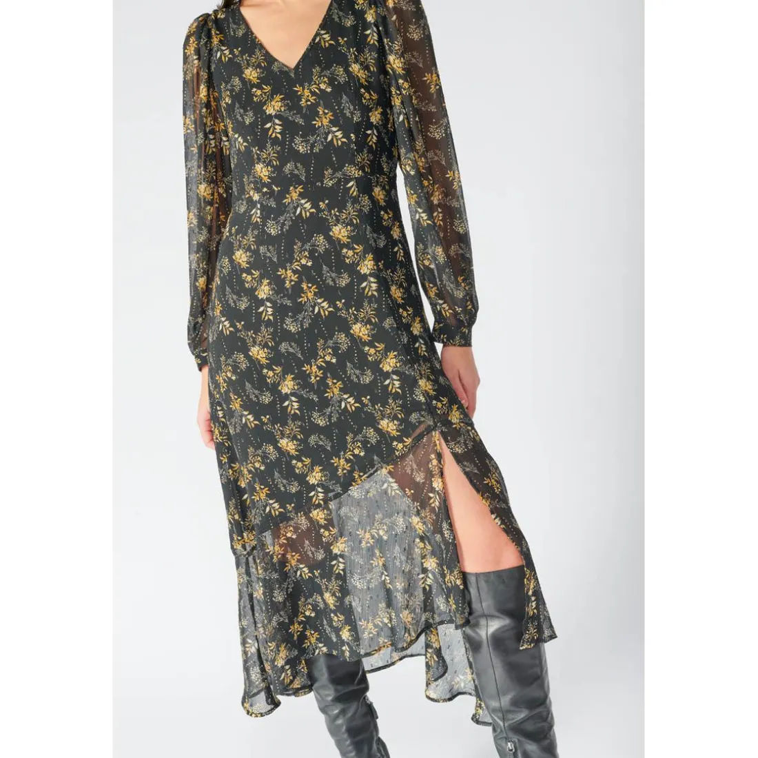Robe longue droite CHIC noir