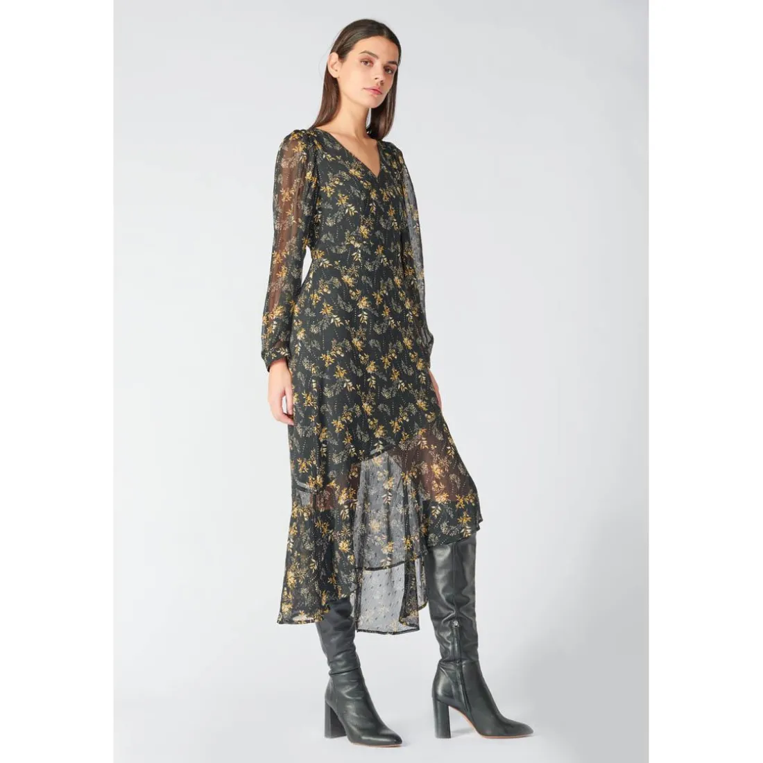 Robe longue droite CHIC noir