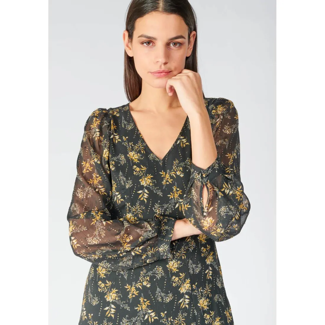 Robe longue droite CHIC noir