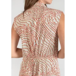 Robe longue droite CUOCO orange en viscose