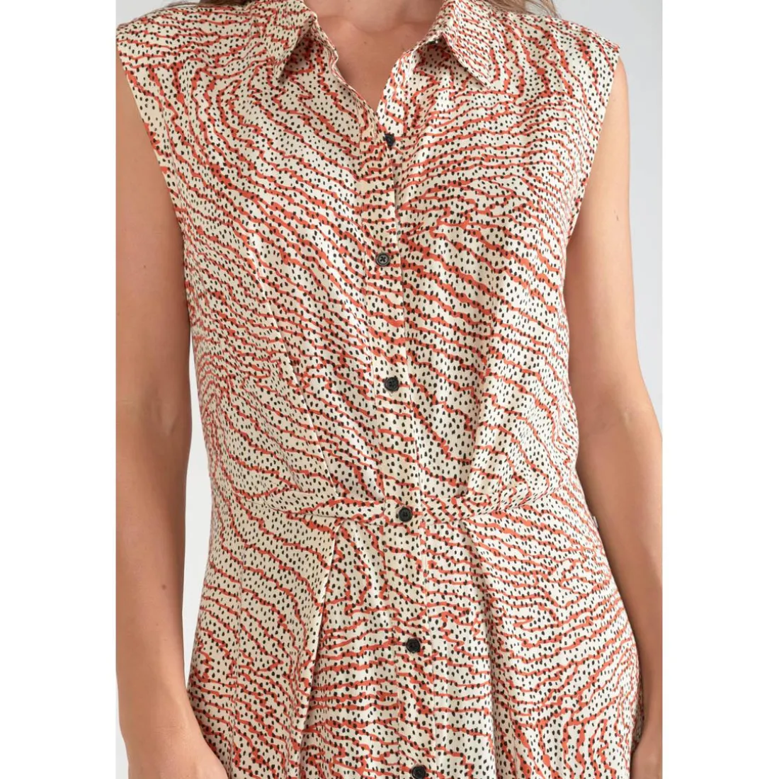 Robe longue droite CUOCO orange en viscose