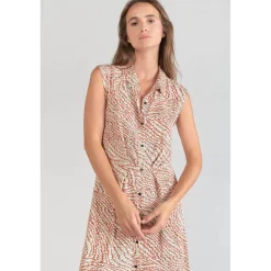 Robe longue droite CUOCO orange en viscose