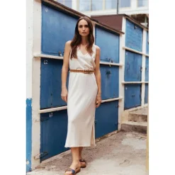 Robe longue droite DIEGA beige Eden