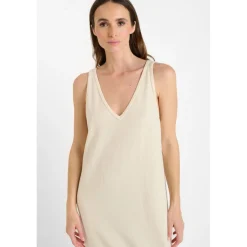 Robe longue droite DIEGA beige Eden