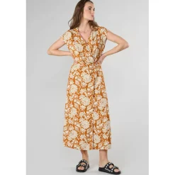 Robe longue droite JOUBARB blanc Yara en viscose