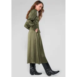 Robe longue droite SERA kaki Faye en viscose