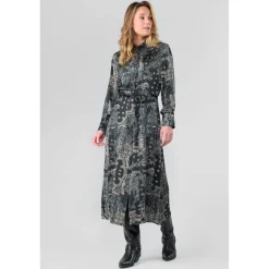 Robe longue droite SERAPHY noir Nia en viscose