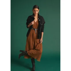 Robe longue droite TOBY marron