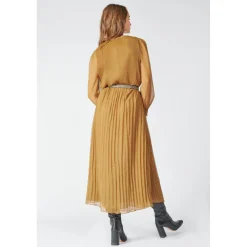 Robe longue droite TOBY marron