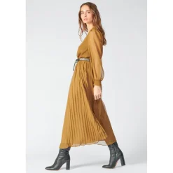 Robe longue droite TOBY marron