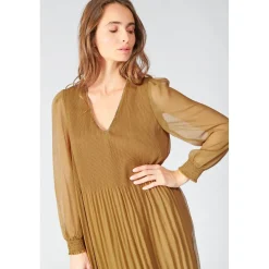 Robe longue droite TOBY marron