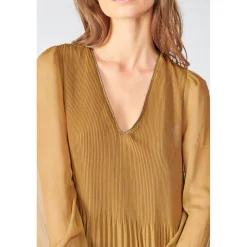 Robe longue droite TOBY marron
