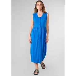 Robe longue droite TOLYPEL bleu Rae en tencel