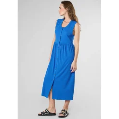 Robe longue droite TOLYPEL bleu Rae en tencel