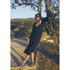 Robe longue droite YAMA noir