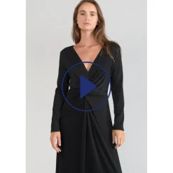 Robe longue droite YAMA noir