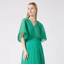 Robe longue empire vert