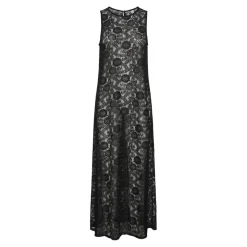 Robe longue en dentelle Colline noir Anya
