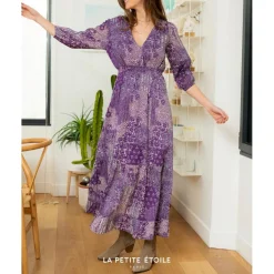 Robe Longue MYLO violet en coton