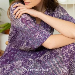Robe Longue MYLO violet en coton