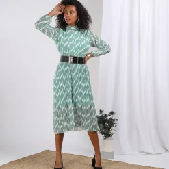 Robe longue plissée Clara