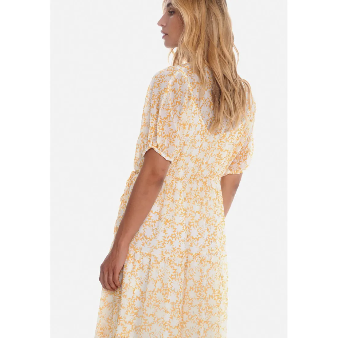 Robe longue portefeuille BILBAO jaune