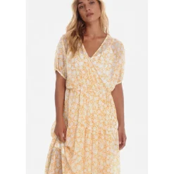 Robe longue portefeuille BILBAO jaune
