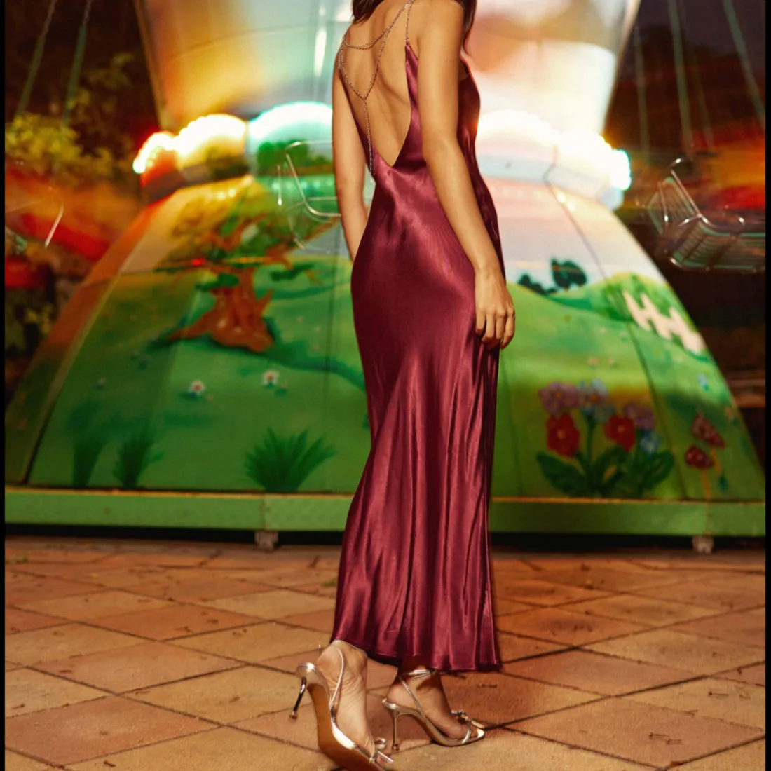 Robe Longue RAINEE bordeaux en viscose