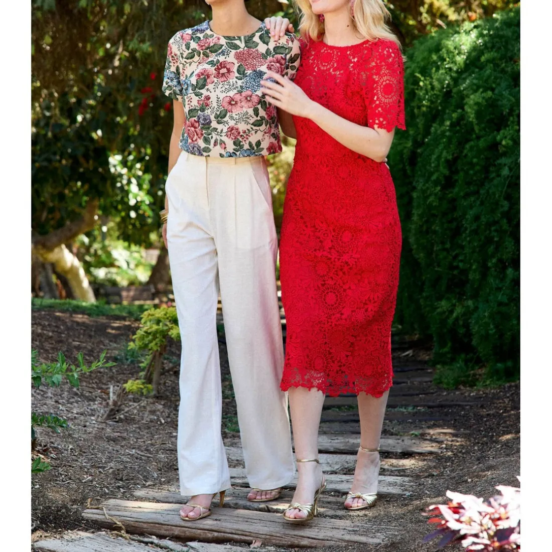 Robe longue RINESA rouge en coton
