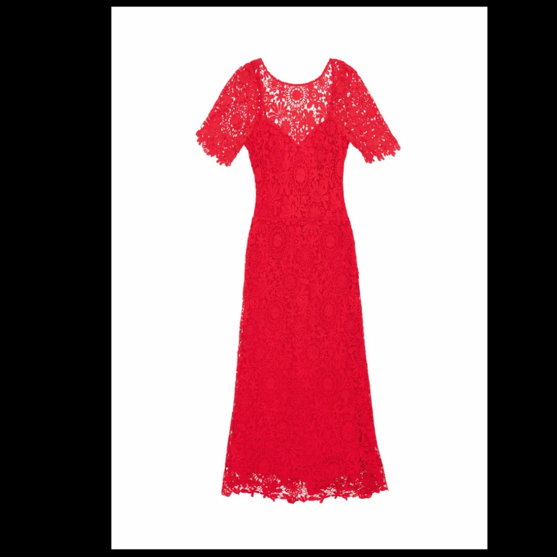 Robe longue RINESA rouge en coton