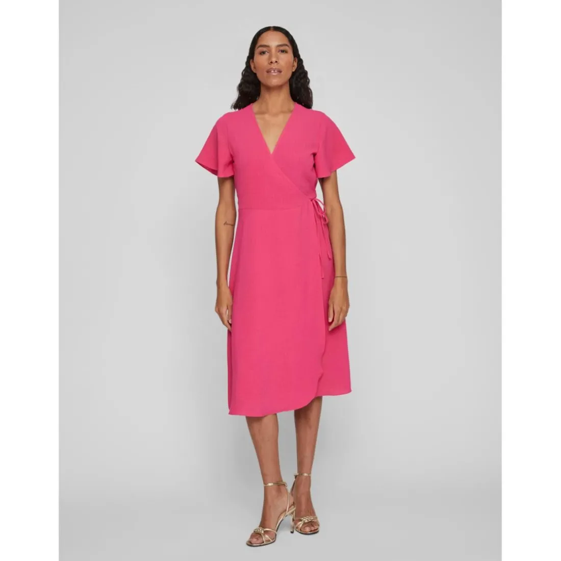 Robe longue rose foncé