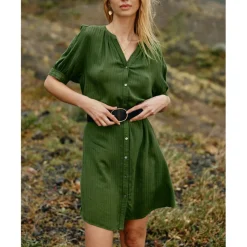 Robe LOULINA - Kaki en coton