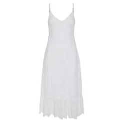 Robe manches courtes à motifs brodés Vilde blanc en coton Fern
