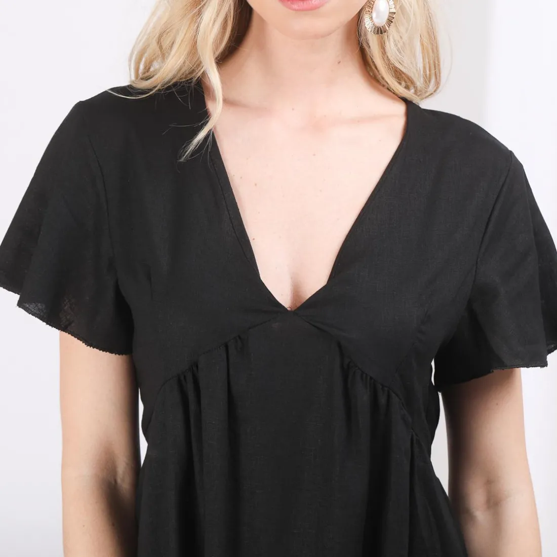 Robe manches courtes en linKaty