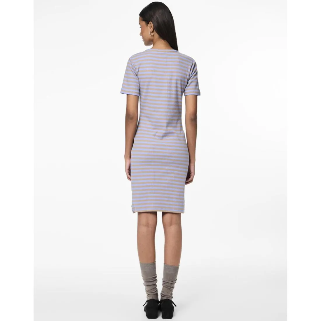 Robe manches courtes Ruka bleu en coton Lou