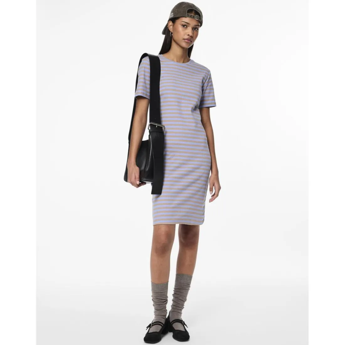 Robe manches courtes Ruka bleu en coton Lou