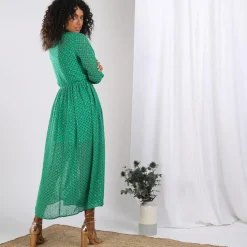 Robe manches longues imprimé géométrique Inès