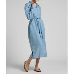 Robe Maxi Femme - Denim Bleu Clair en viscose